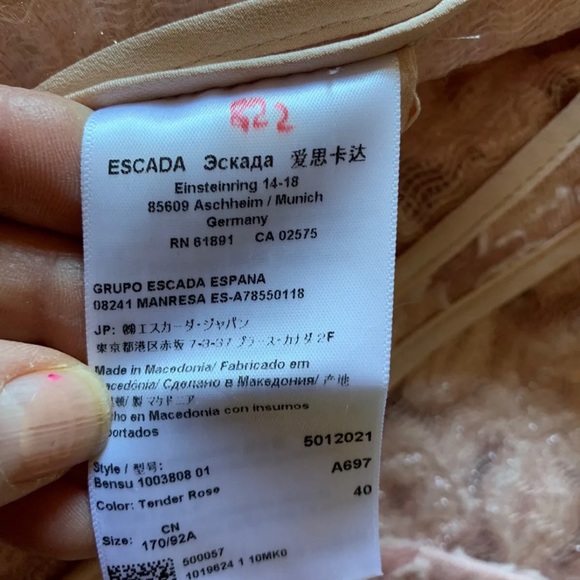 Escada|ESCADA Virgin Wool Patterned Skirt Suit - Picture 12 of 14